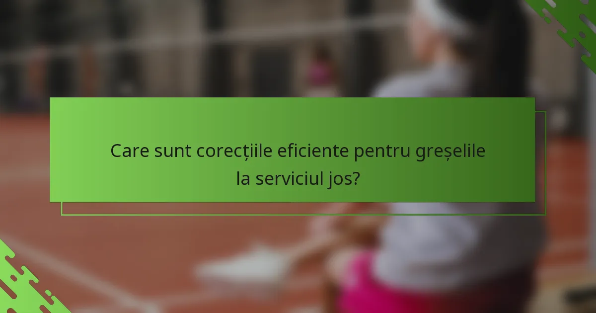 Care sunt corecțiile eficiente pentru greșelile la serviciul jos?