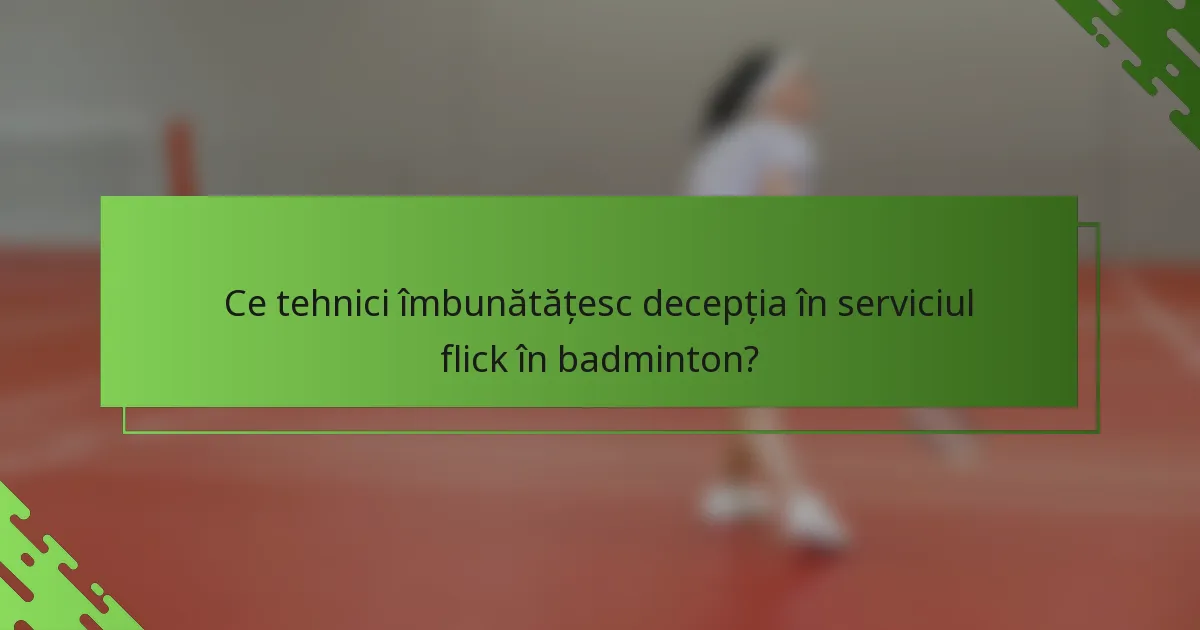 Ce tehnici îmbunătățesc decepția în serviciul flick în badminton?