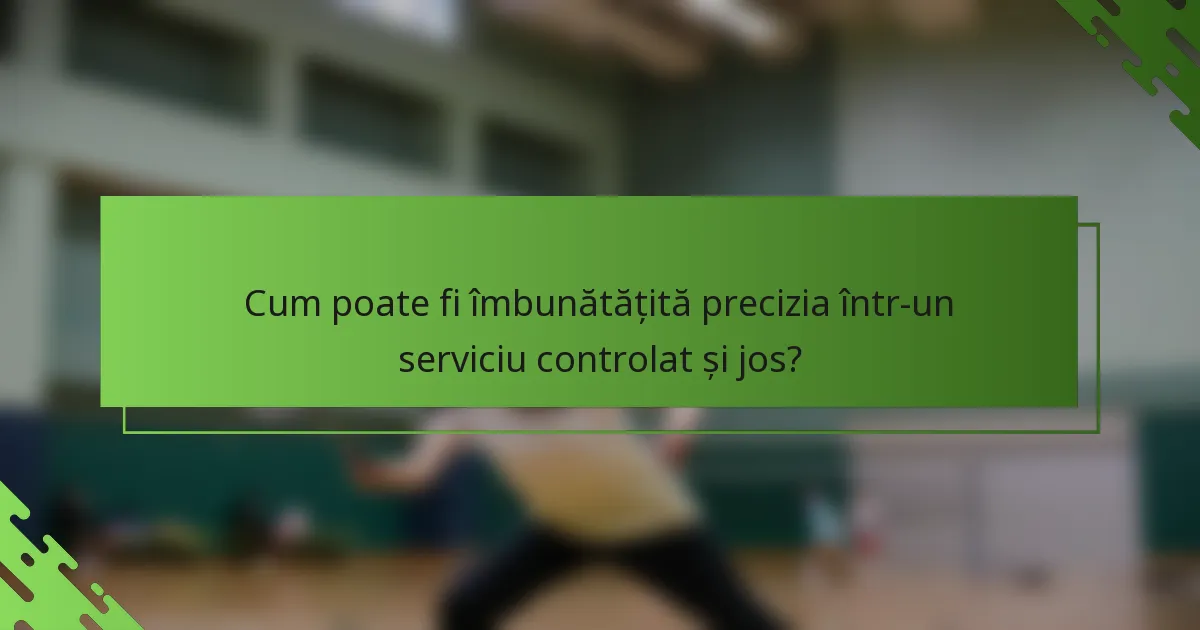 Cum poate fi îmbunătățită precizia într-un serviciu controlat și jos?