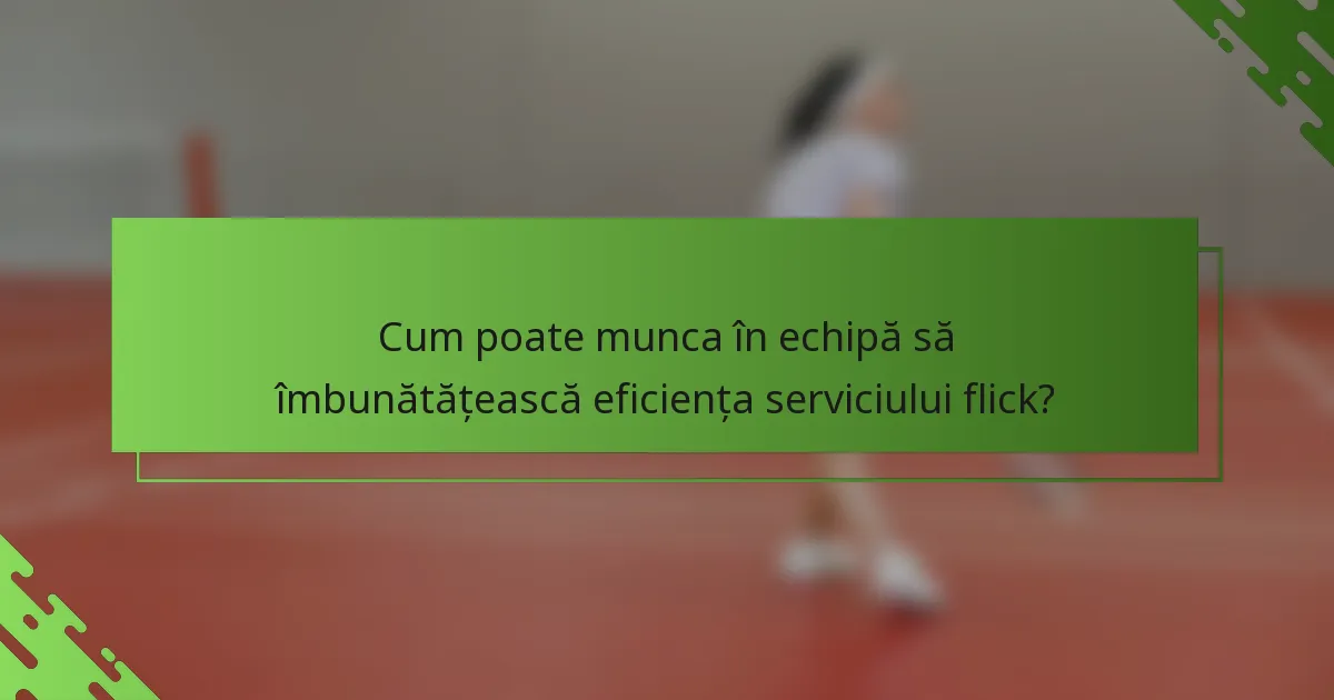 Cum poate munca în echipă să îmbunătățească eficiența serviciului flick?