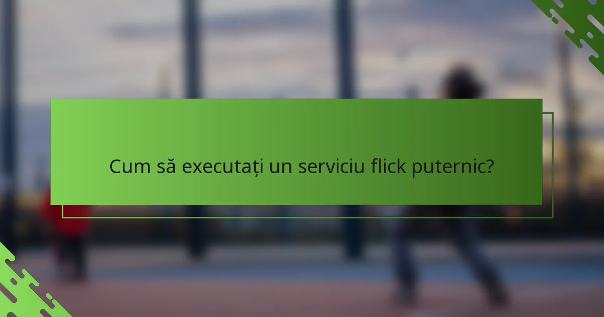 Cum să executați un serviciu flick puternic?